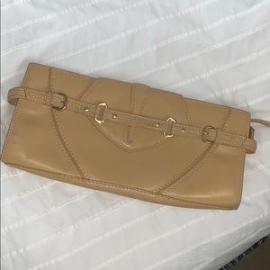 Via Spiga Tan Leather Clutch